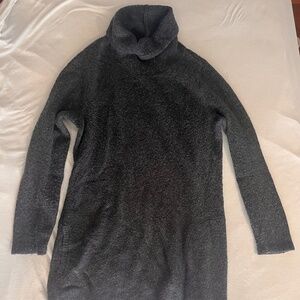 J.Jill Charcoal Gray Funnel Neck Pullover Tunic Sweater Size M